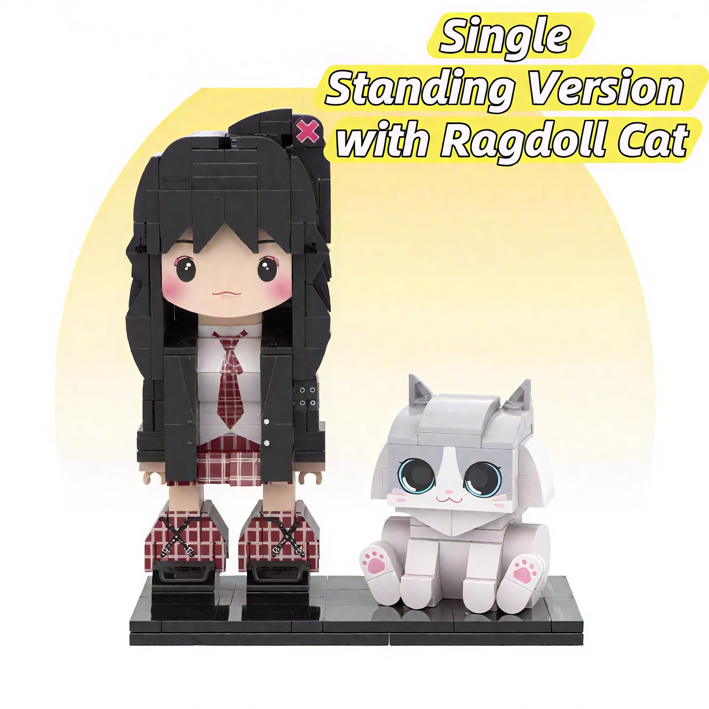 Custom Pet Lover Gift - Cat Photo Building Block Figurine