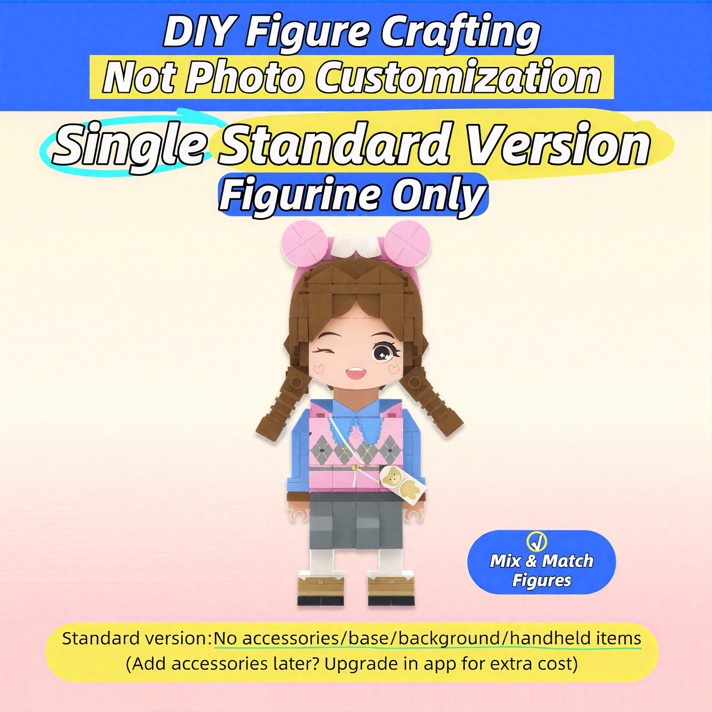 Anniversary Gift for Her-DIY Couple Photo Building Block Figurine