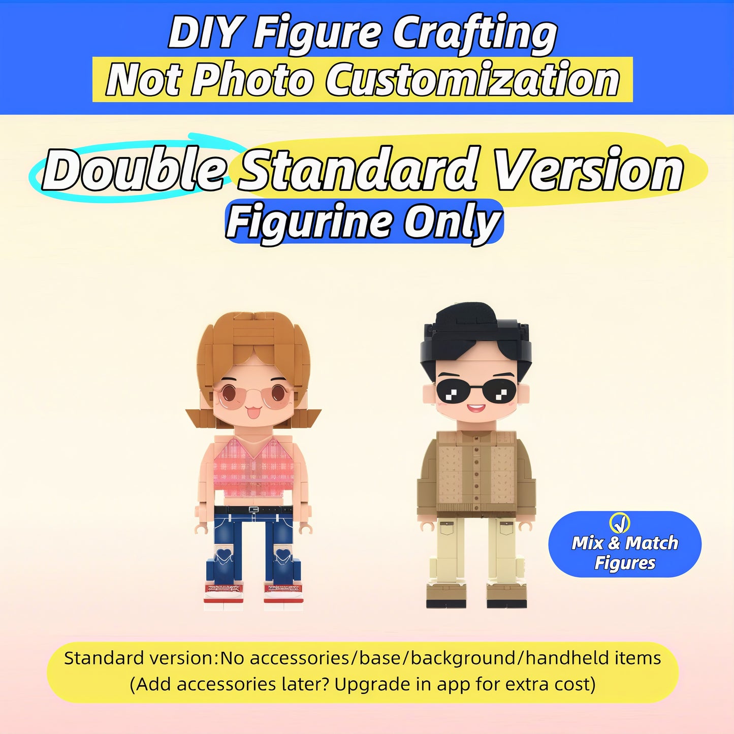 Anniversary Gift for Her-DIY Couple Photo Building Block Figurine