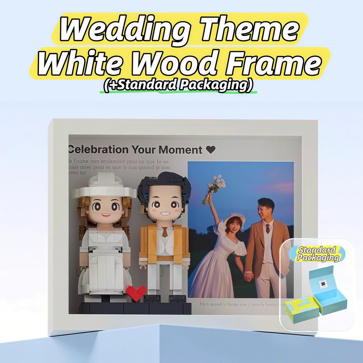 Wedding Gift for Newlyweds - Custom Couple Wedding Photo Building Block Figurine