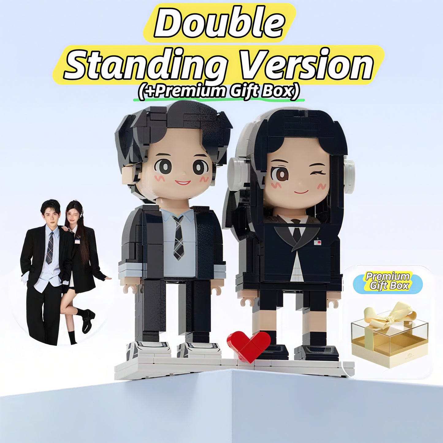 Anniversary Gift for Couples -Custom Photo Building Block Figurine- Anniversary, Valentine's & Birthday Gift for Girlfriend