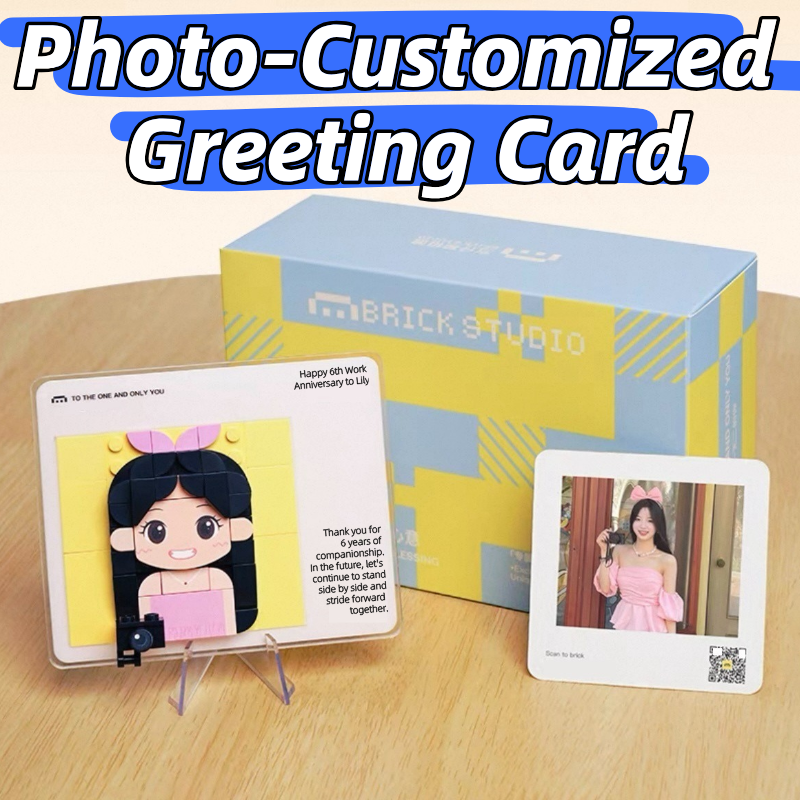 Custom Photo Building Blocks -Personalized Greeting Card