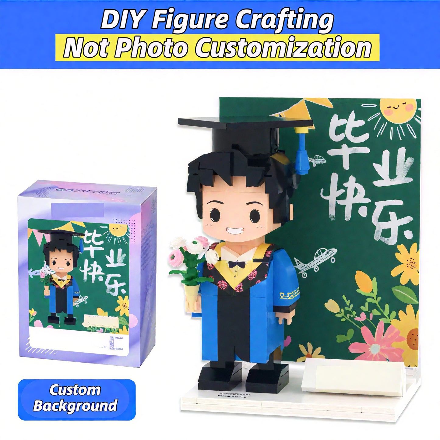 Anniversary Gift for Her-DIY Couple Photo Building Block Figurine