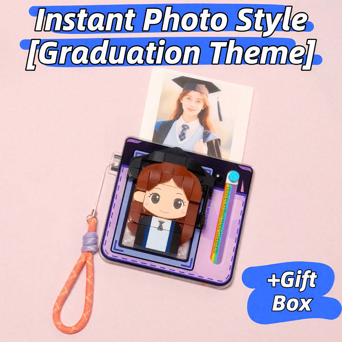 Custom Fridge Magnet-Custom Photo Building Block Figurine - Birthday & Graduation Gift