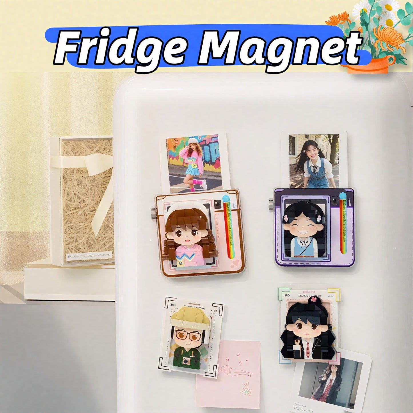 Custom Fridge Magnet-Custom Photo Building Block Figurine - Birthday & Graduation Gift