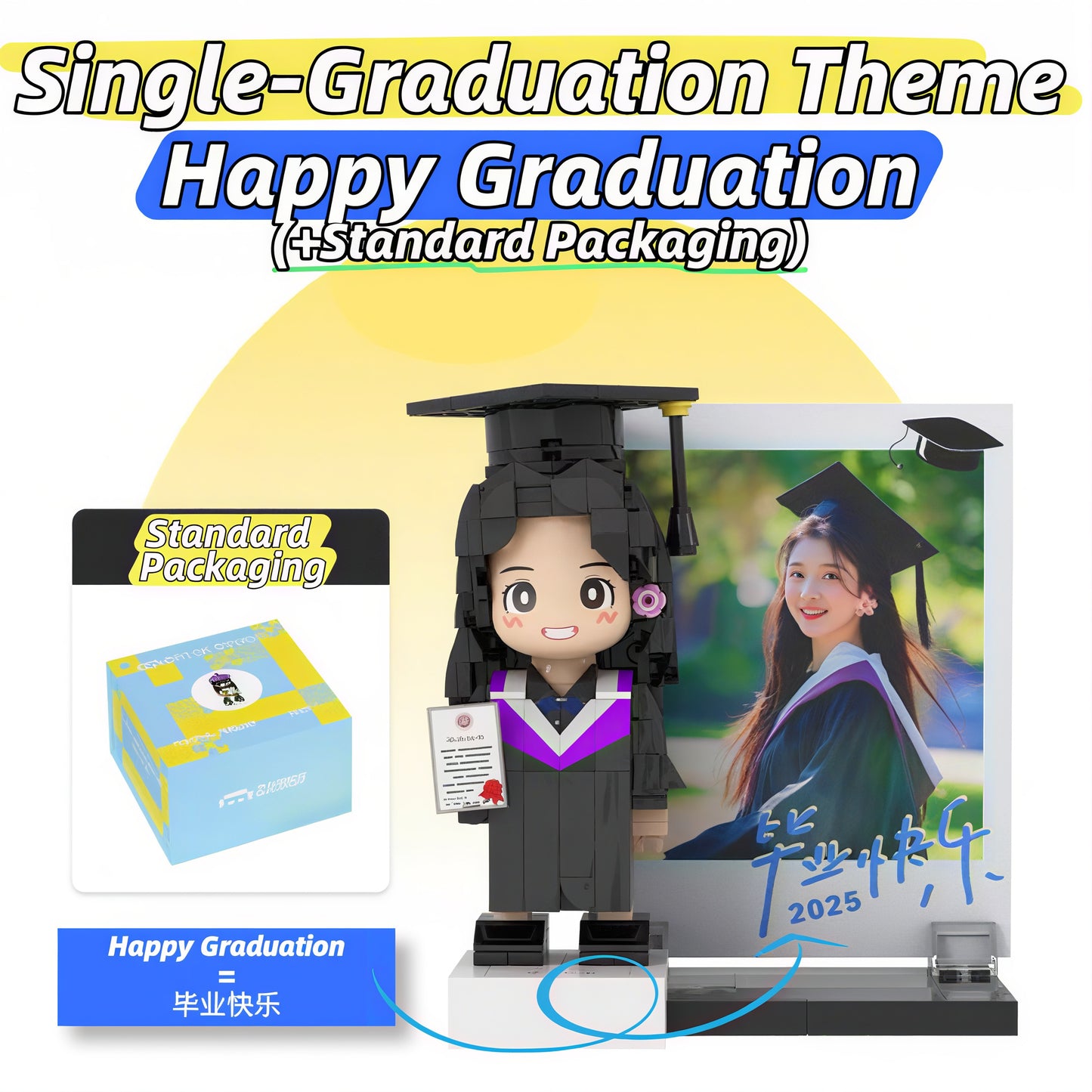 Graduation Gift for Students-Custom Photo Building Block Figurine