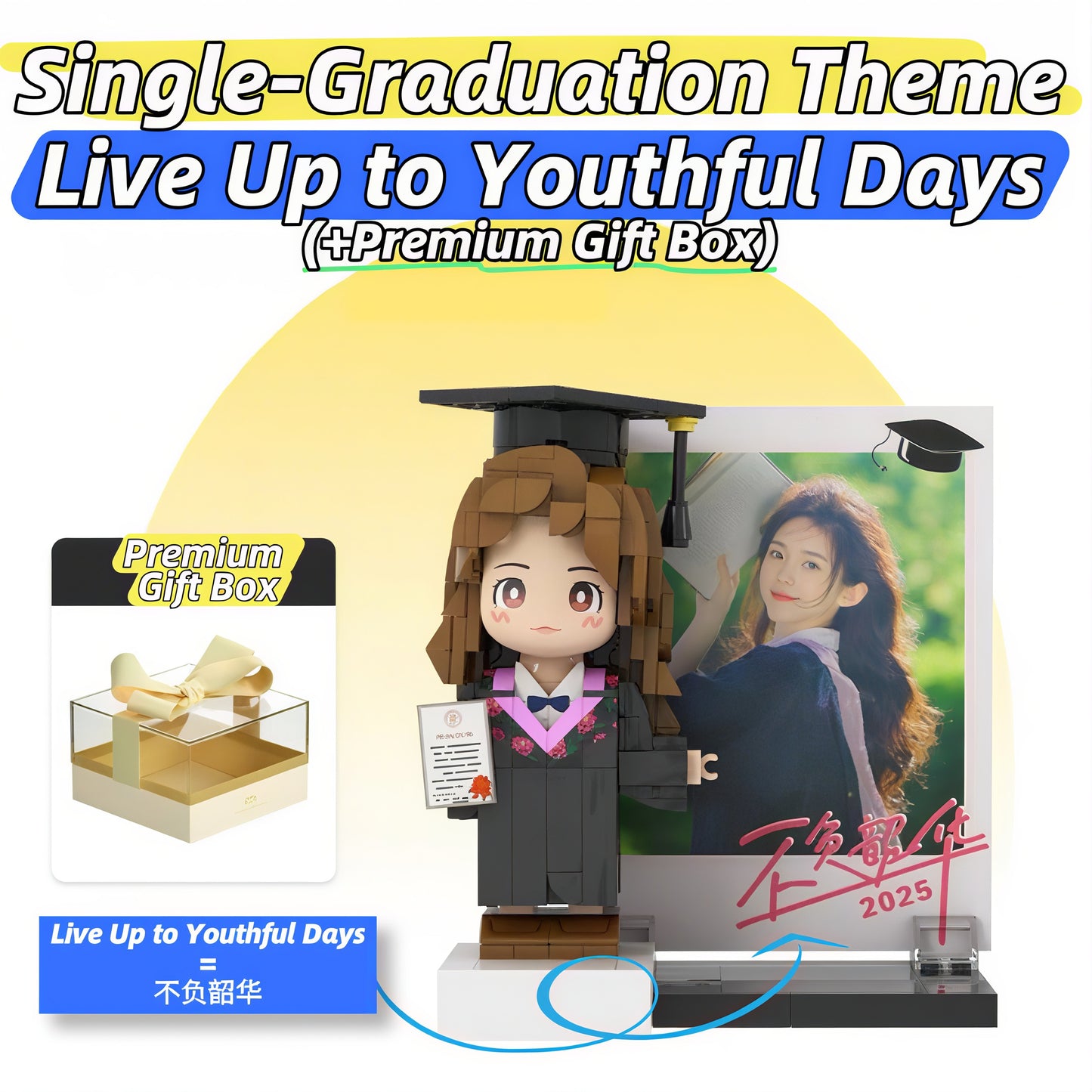 Graduation Gift for Students-Custom Photo Building Block Figurine