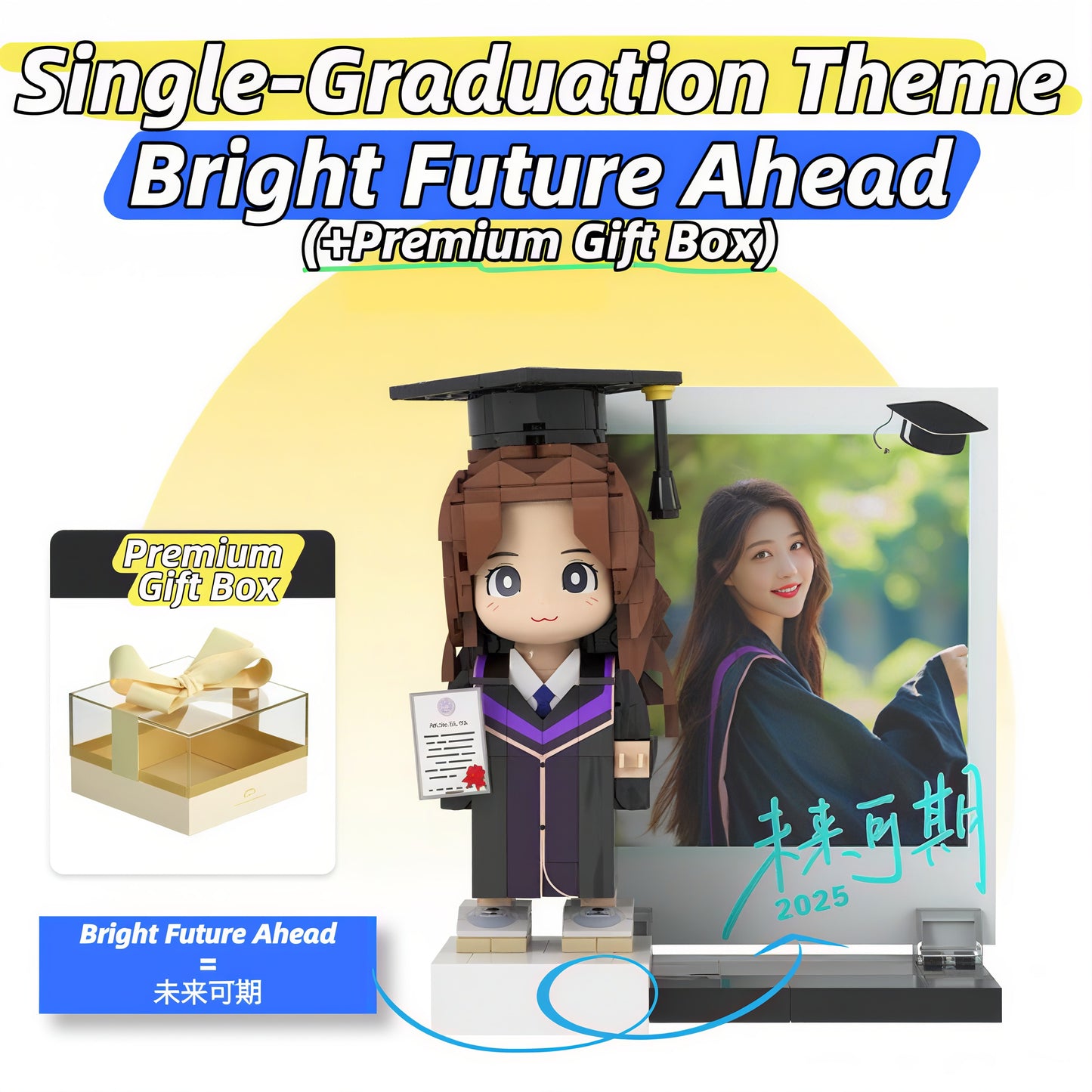 Graduation Gift for Students-Custom Photo Building Block Figurine