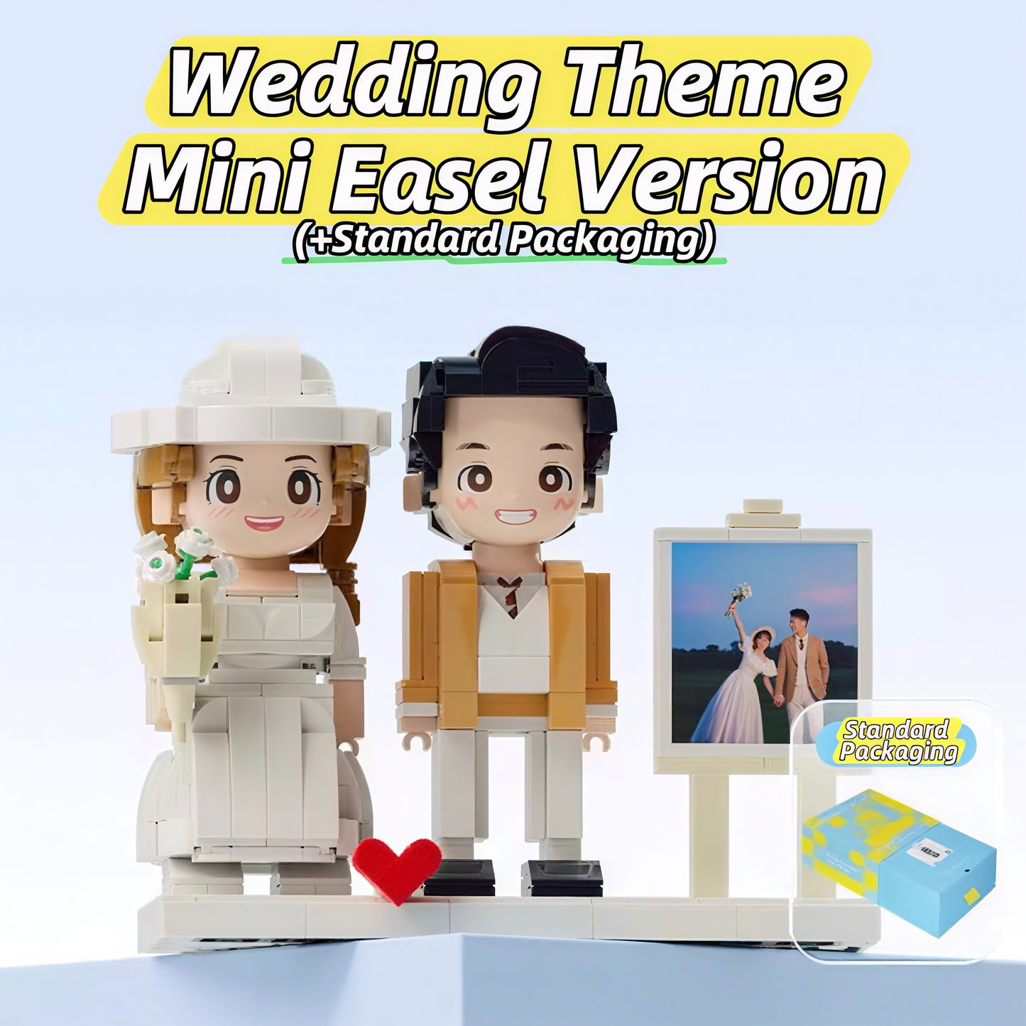 Wedding Gift for Newlyweds - Custom Couple Wedding Photo Building Block Figurine
