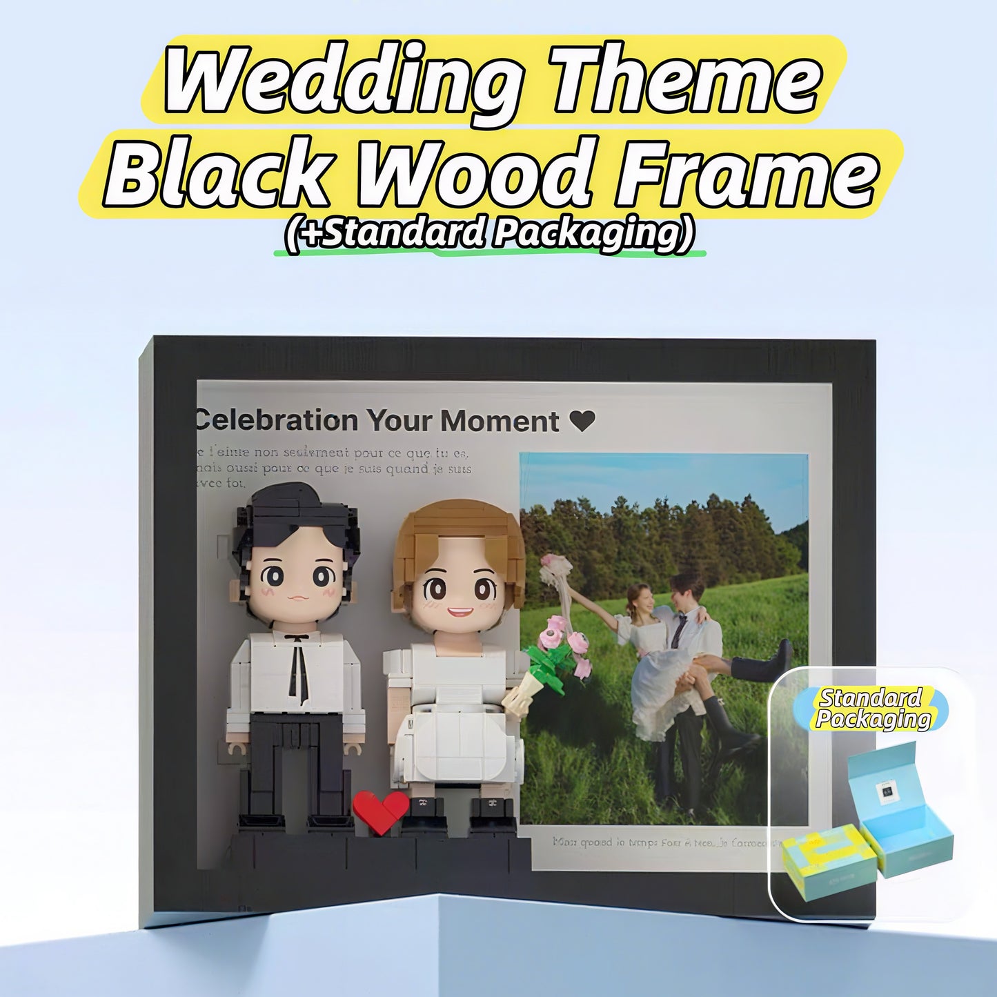 Wedding Gift for Newlyweds - Custom Couple Wedding Photo Building Block Figurine