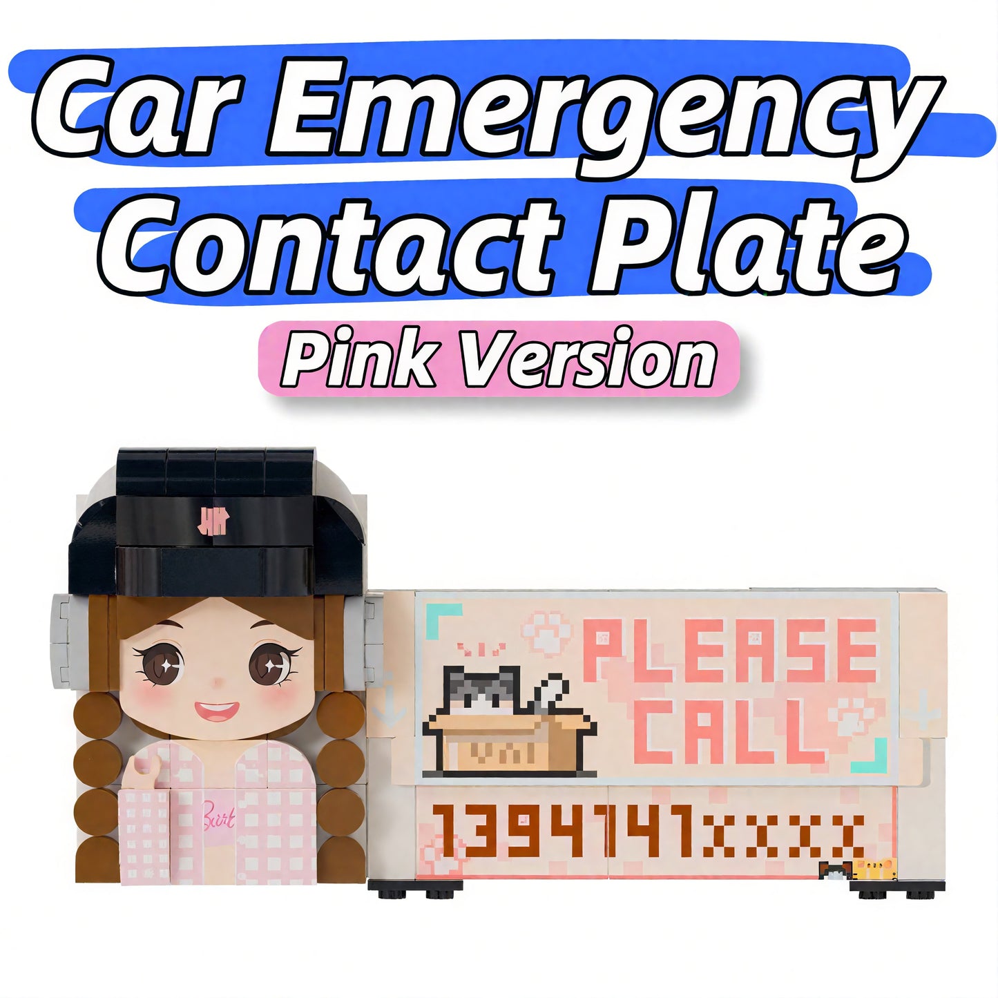 Car Emergency Sign-Custom Photo Building Block Figurine-Car decoration